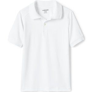 Lands' End Boys School Uniform Rapid Dry Polo, White, NWT